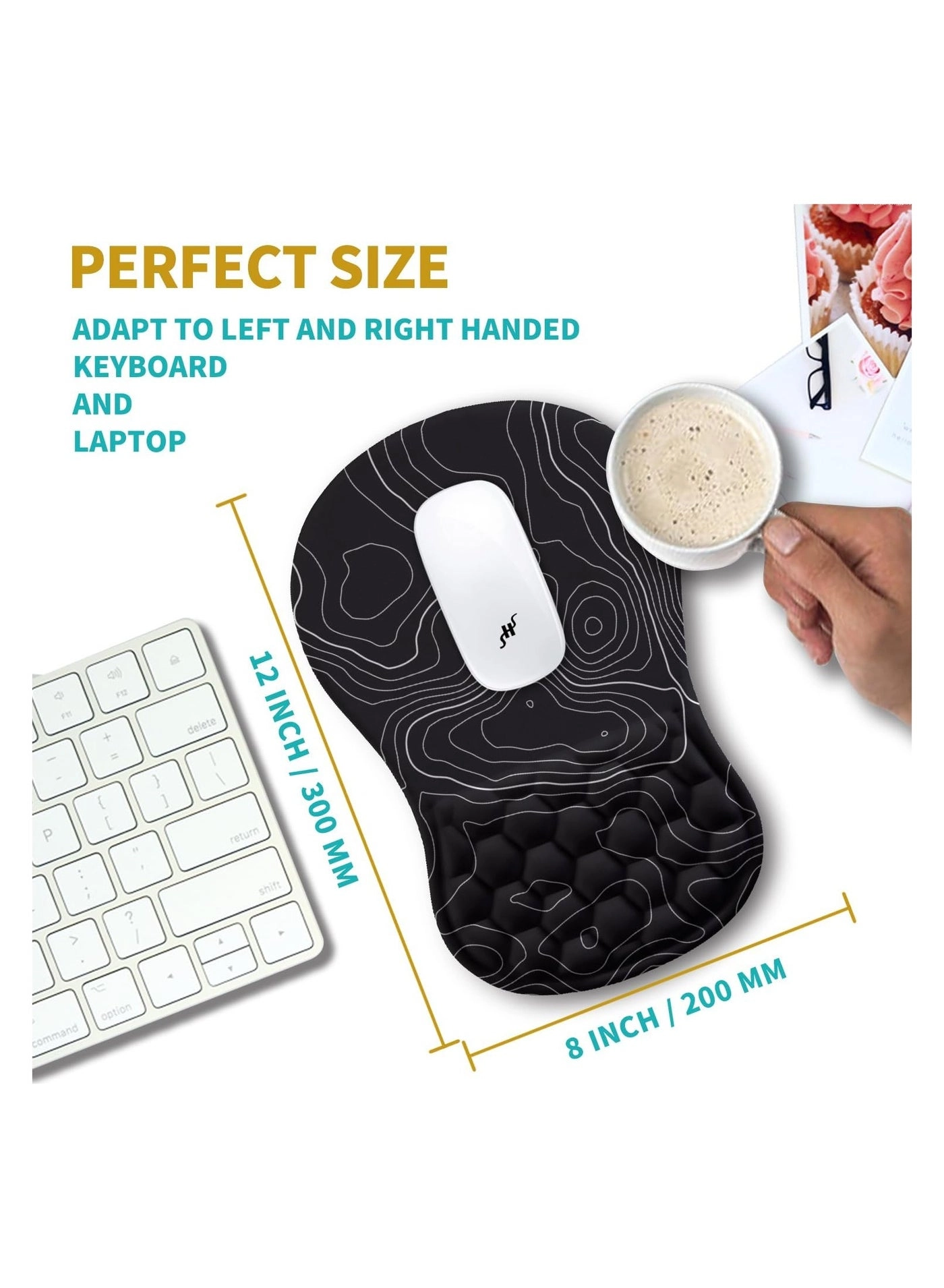 Z240 Memory Foam Ergonomic Mouse Pad - 30x20 cm