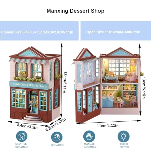 3D Wooden Dollhouse - Dessert Shop 1:36
