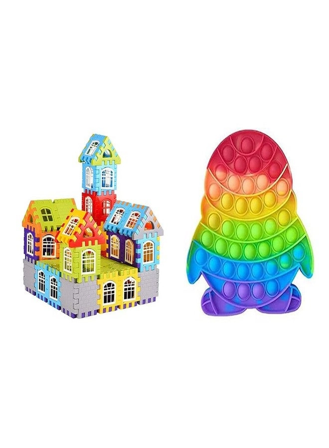 Mahi Enterprise Building Block Puzzle Set - 72 pcs + Penguin Pop It Fidget Toy