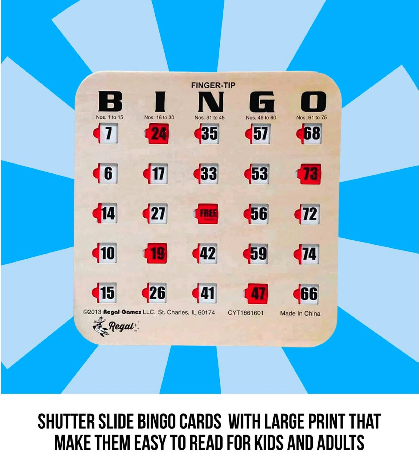 Bulk Bingo Cards - Sliding Windows Reusable Large Print