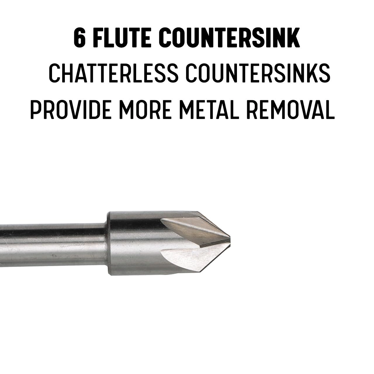 6 Flute Chatterless Countersink - High Speed Steel 5/16""-100