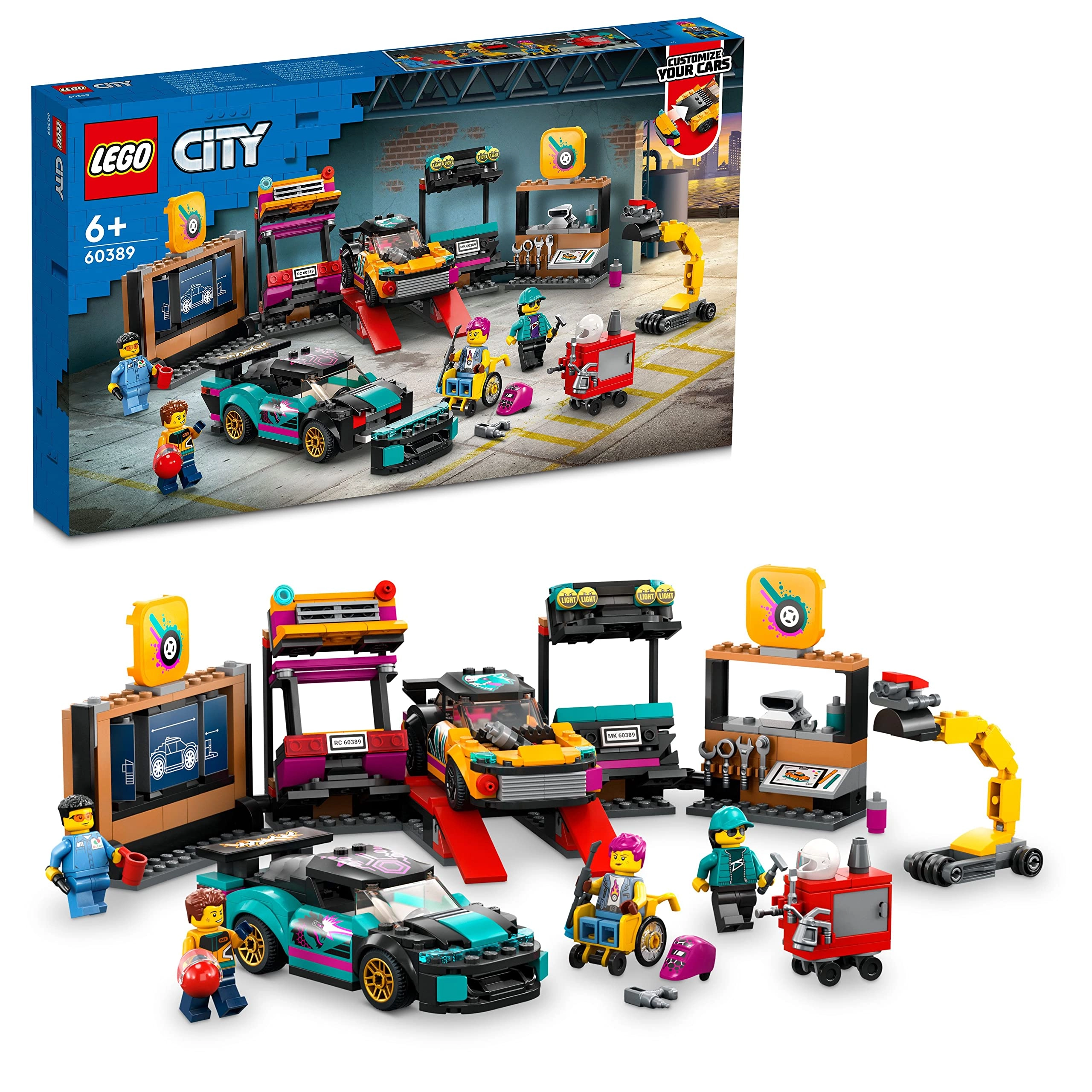 LEGO City Custom Car Garage (60389) - 2 Customisable Cars 4 Minifigures
