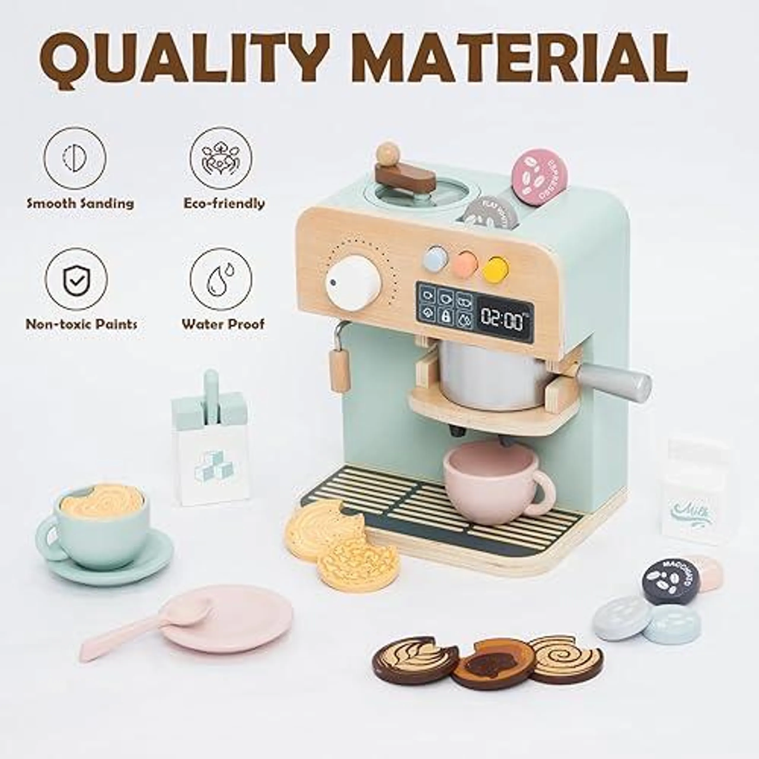 Wooden Children Coffee Maker Pretend Play Set - 23 pcs (FP-2104-59)