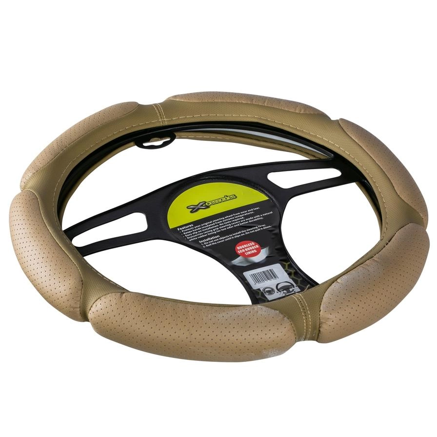 Racing Grip Leather Steering Wheel Cover