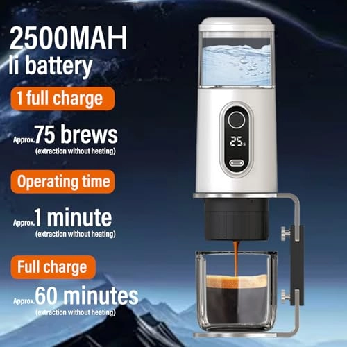 Portable Electric Espresso Machine - K capsules ground coffee