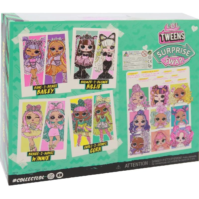 Cora Fashion Doll - Tweens Surprise Swap Curls-2-Crimps