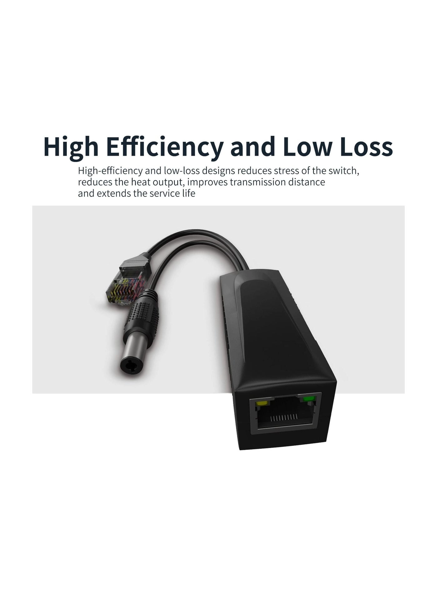 Active POE Splitter - 15.4W 38-60V 802.3af/at 10/100Mbps