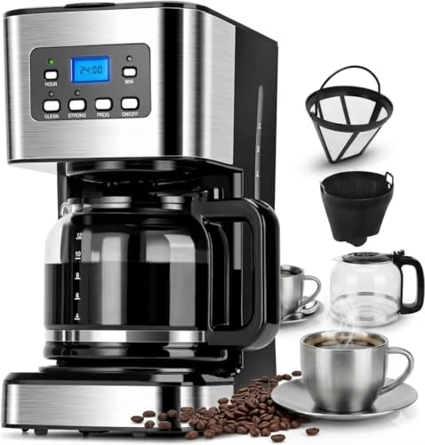 Drip Coffee Machine - 10 Cups Touchscreen Programmable