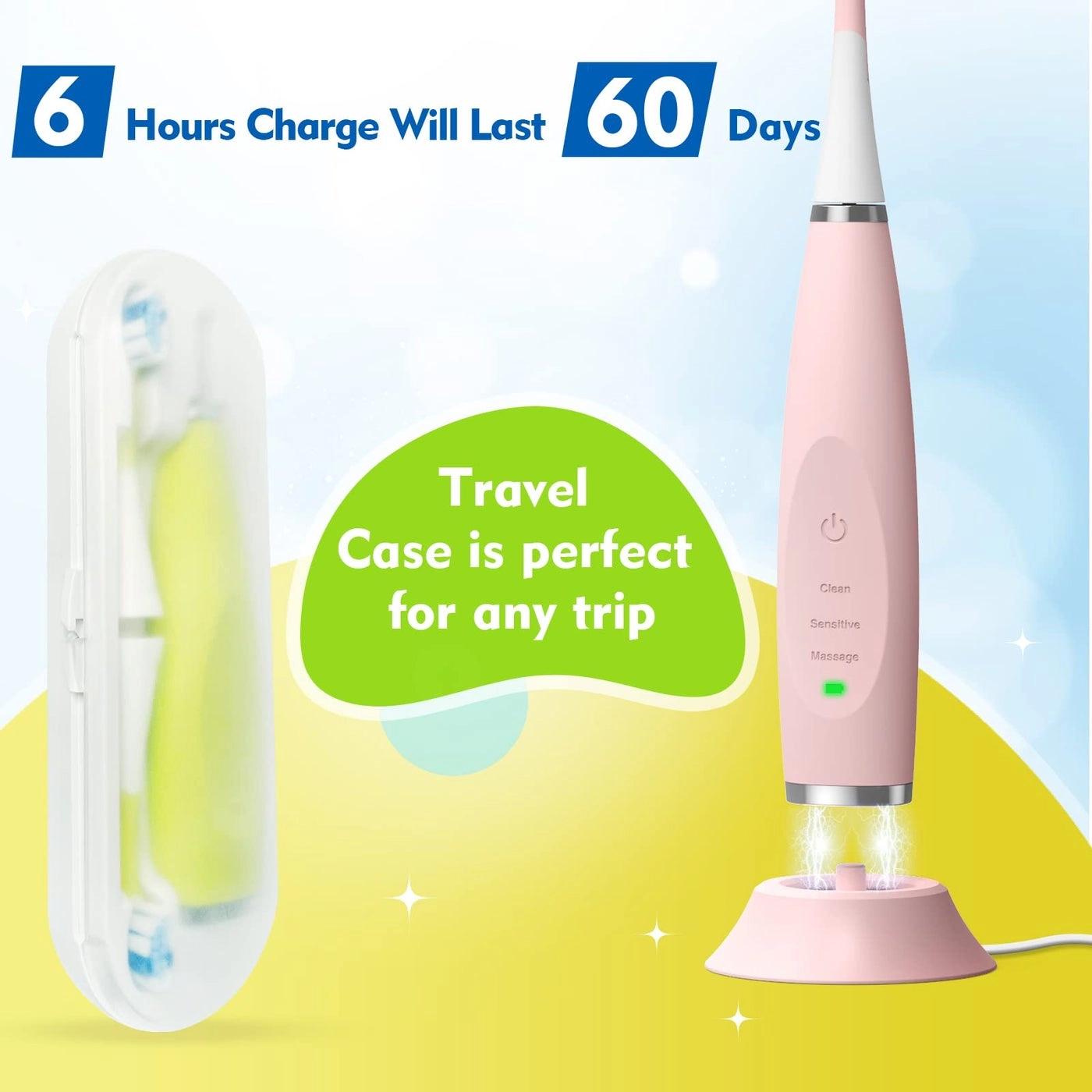 Kids Electric Toothbrushes - Sonic Rechargeable Smart Timer