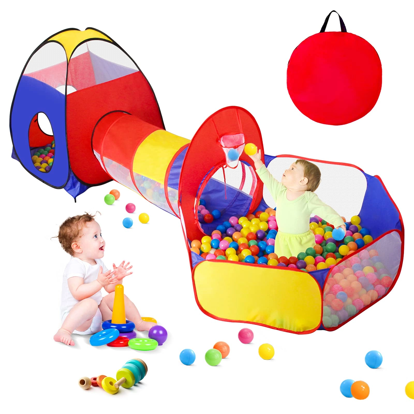 JungleDove 3 in 1 Ball Pit Set - 95 x 80 x 255 centimeters Play Tent