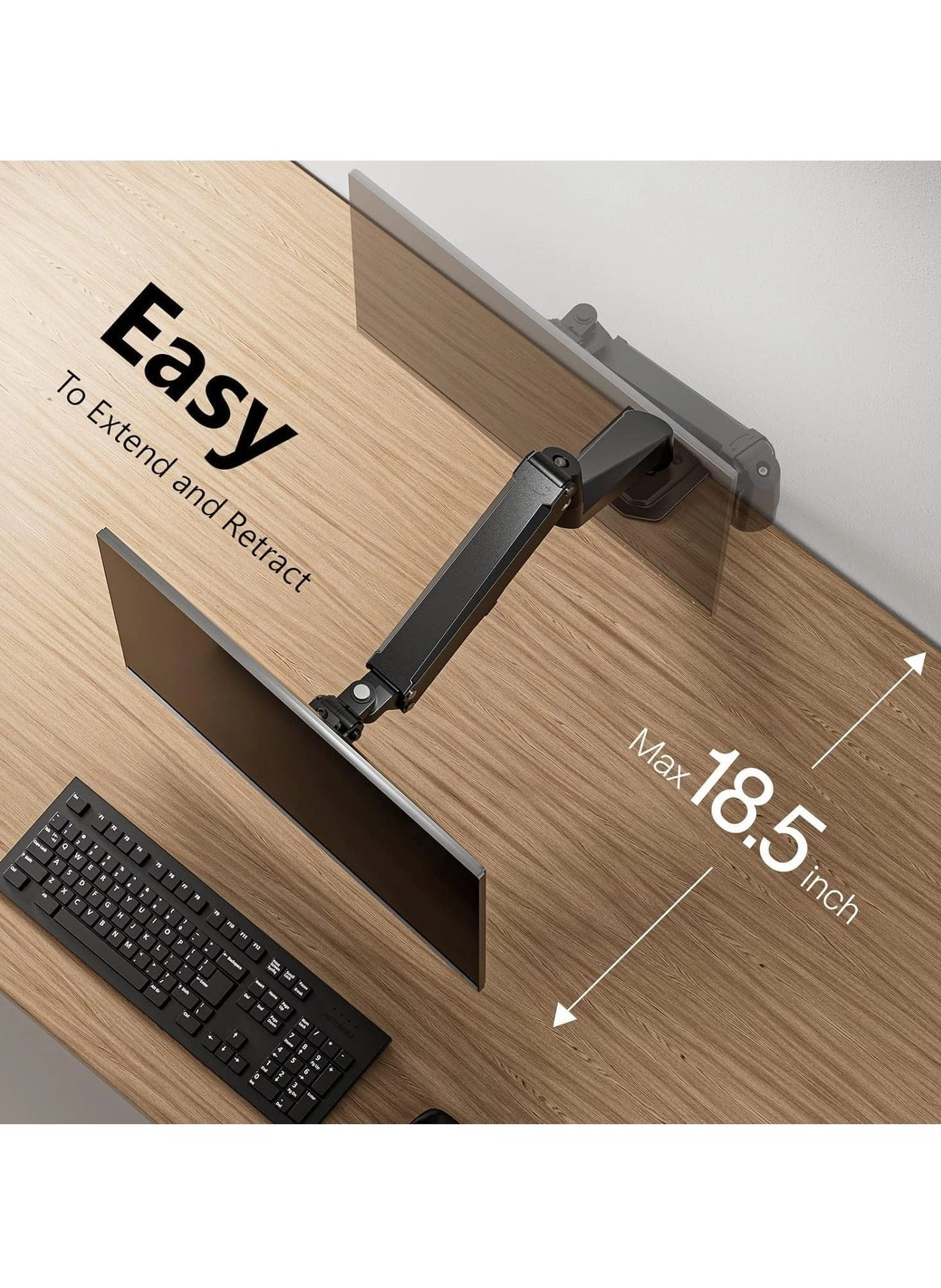 Single Monitor Arm - Single 13-32 Inch VESA 75x75/100x100mm