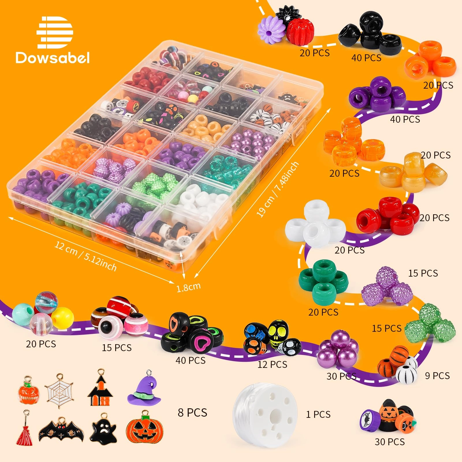 Bracelet Making Kit - Halloween 24 Pieces