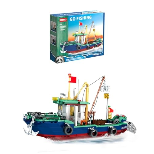 Fishing Boat Building Blocks Set - 582 pcs
