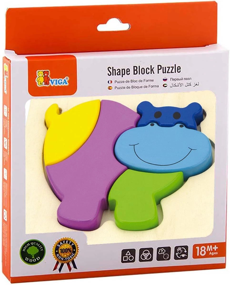 Shape Block Puzzle - Hippo - 3 +