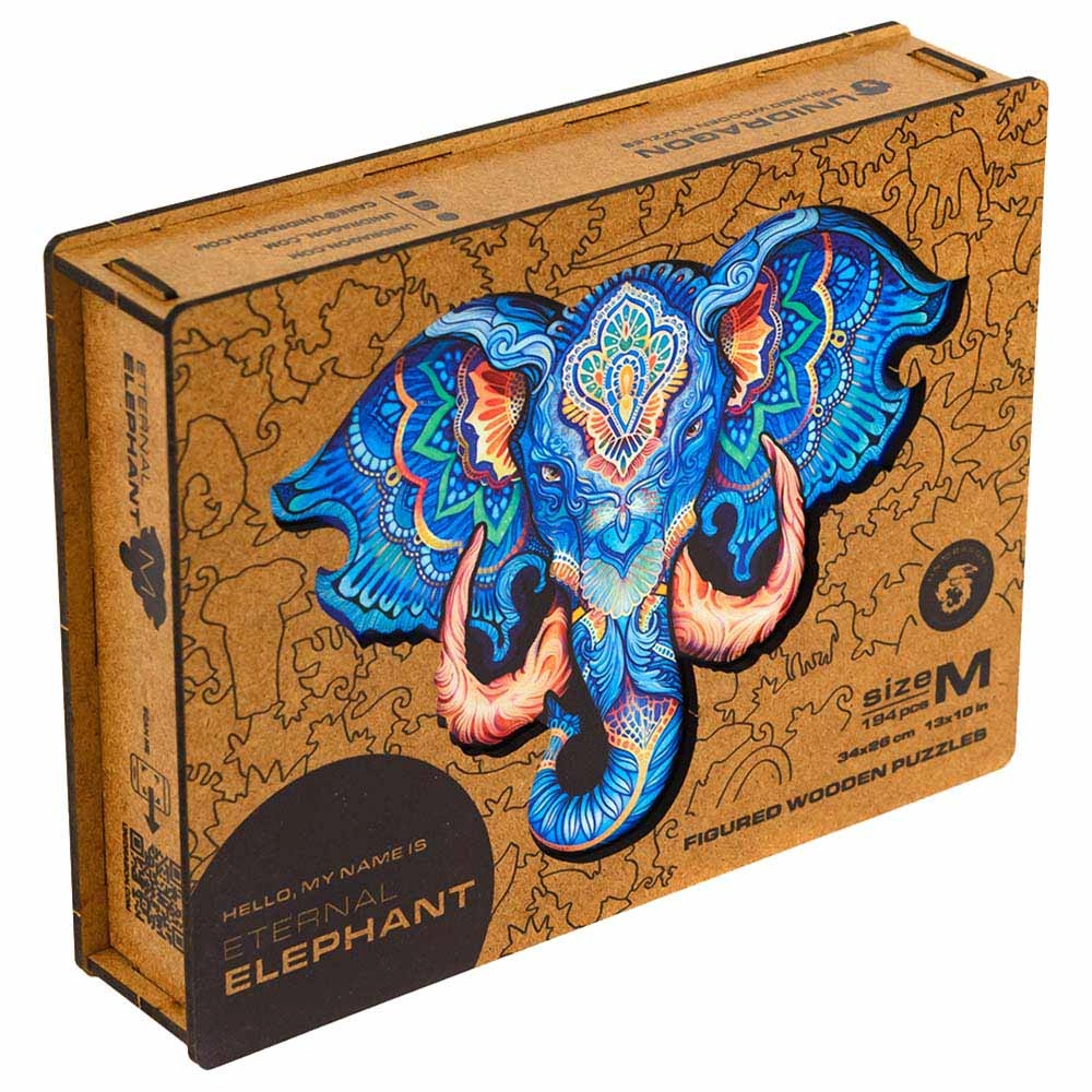 Unidragon Eternal Elephant Wooden Puzzle (4107390-ELEPHANT_M) - 194 pcs