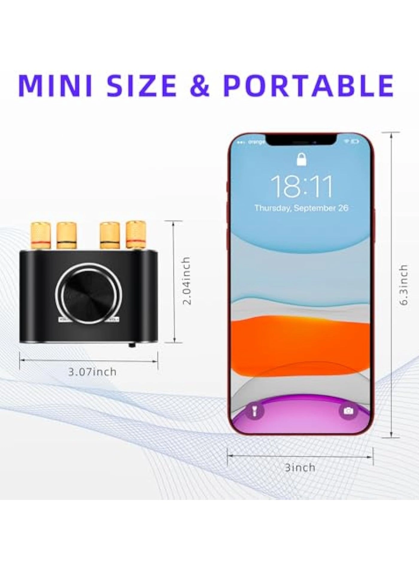 Mini Bluetooth Power Amplifier - 2 channels 50W+50W