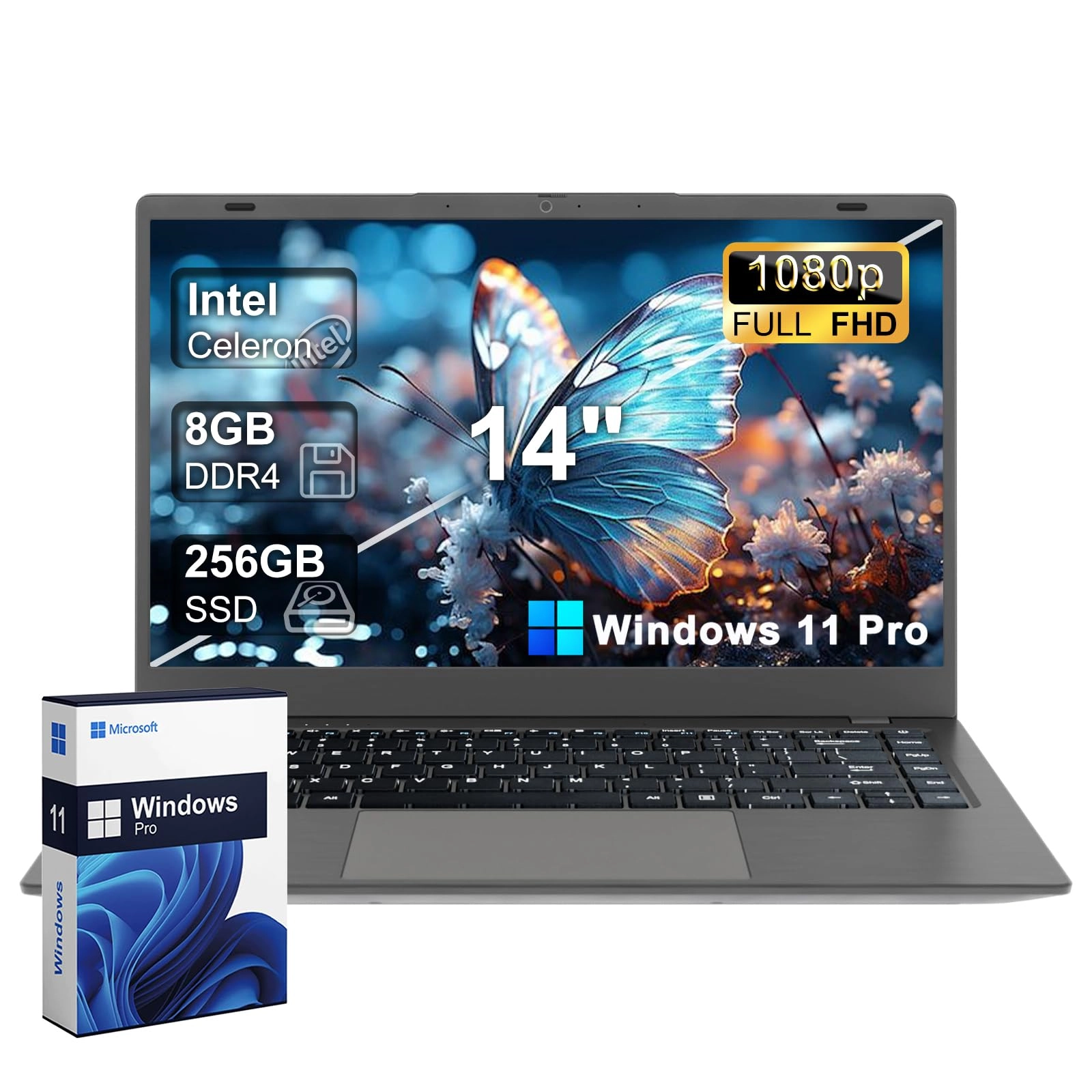 14 Celeron Laptop - 14'' 256GB 8GB Celeron N4000