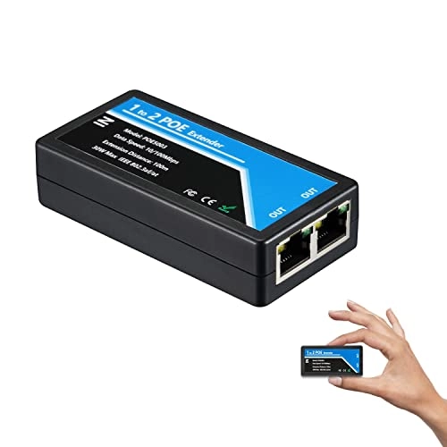 POE Extender - DC 48-57V 15.4 Watts Max 2 RJ45 port IEEE 802.3af/at 10/100Mbps 30 Watts Max