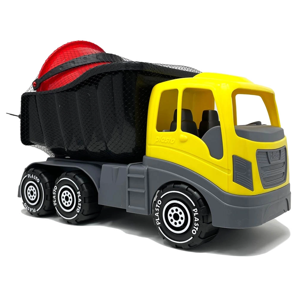 Dump Truck - 40 cm + Sand Toys - 4pc