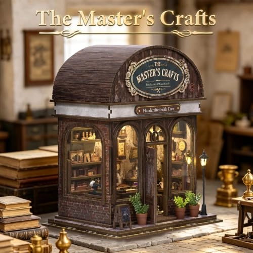 DIY Miniature House Kit - Wooden Warm LED Lighting