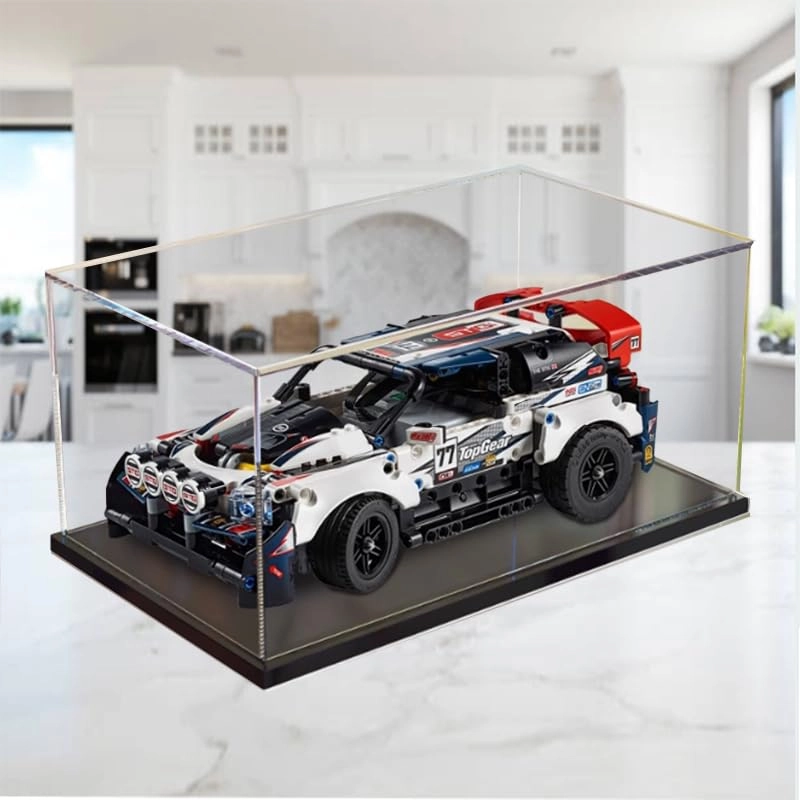 Clear Acrylic Display Case (42109) - 30x18x13cm Black Bottom