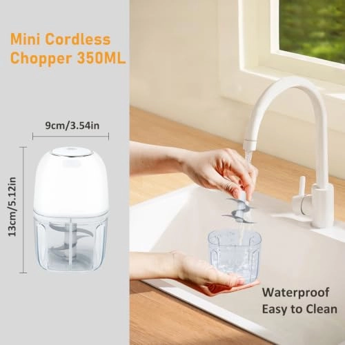 Mini Electric Kitchen Chopper - 350 ml USB Rechargeable