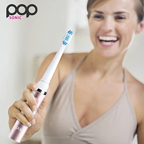 Electric Toothbrush - Metallic Rose Battery Powered 2 Speeds 15000-30000 strokes per minute