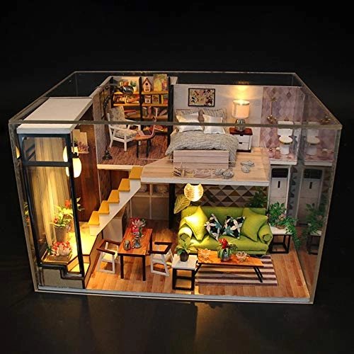DIY Miniature Dollhouse Kit - Wooden 29 x 20.7 x 22 cm LED