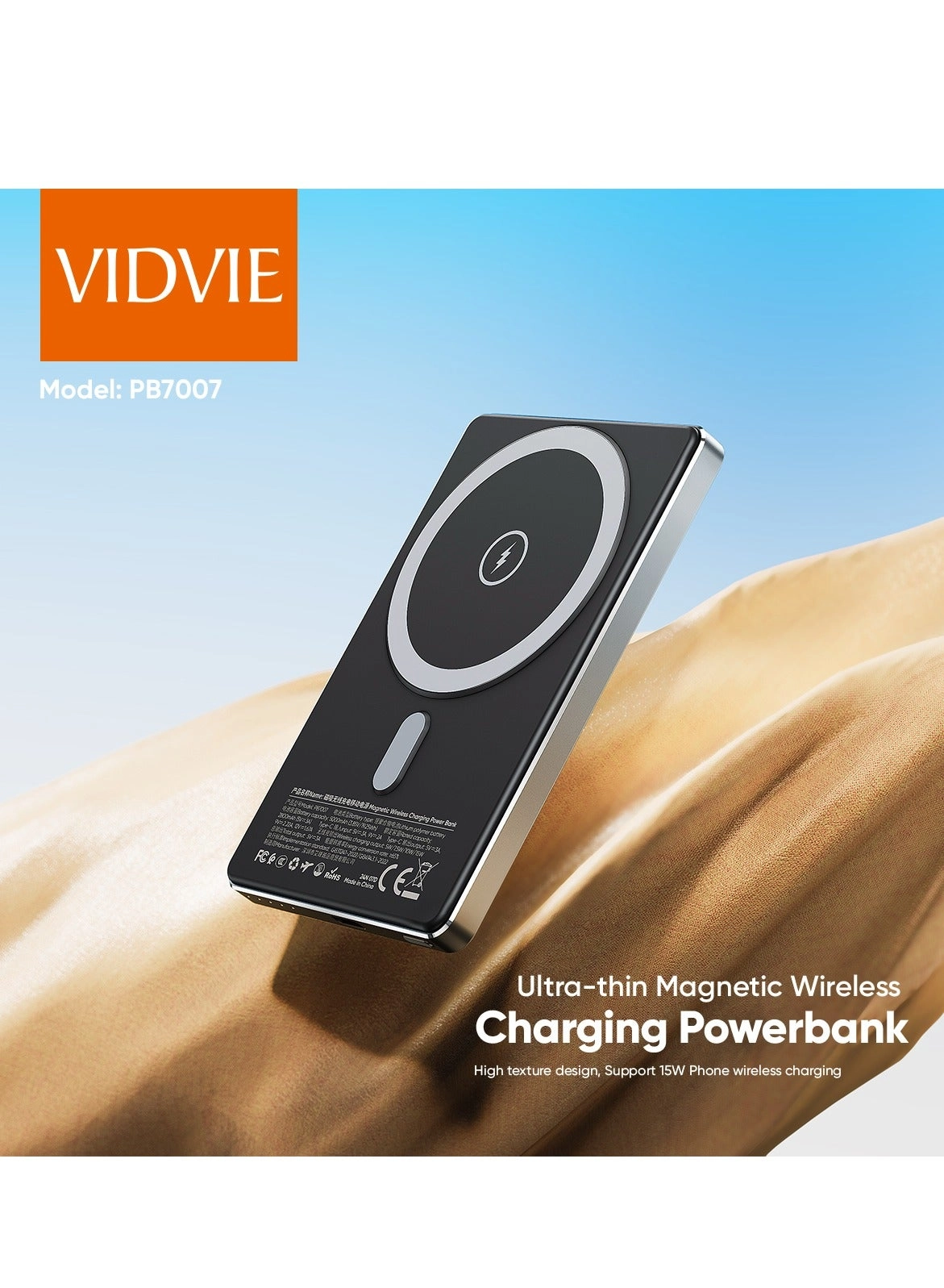 Ultra-thin Magnetic Wireless Charging Power Bank - 5000mAh 20W