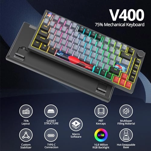 75% TKL Wired Mechanical Keyboard - Wired/Wireless