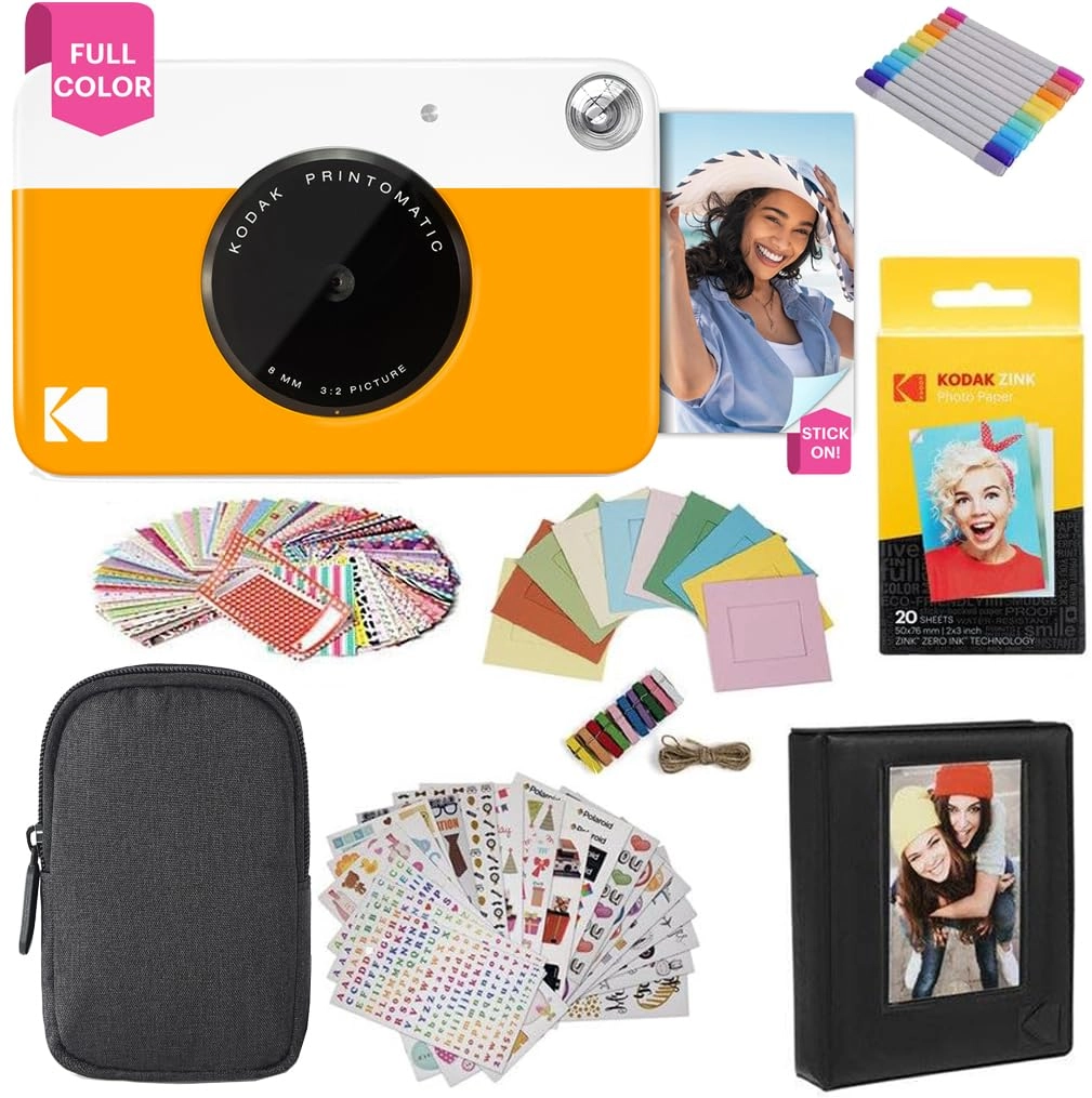 Kodak Printomatic - Blue + Zink Paper - 20 Sheets + Case + Sticker Sets - 7 + Markers + Photo Album