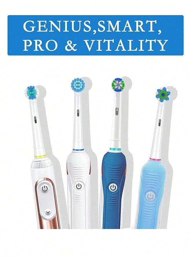 Replacement Toothbrush Heads - 8Pcs Black 7000Pro