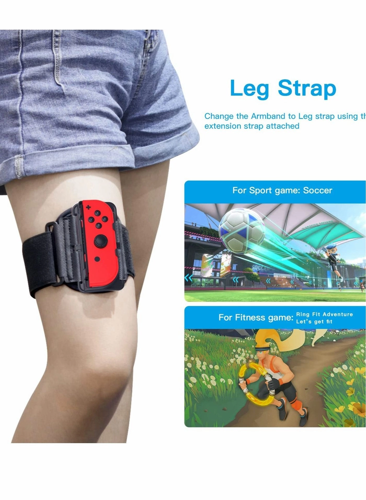 Wristband and Sports Leg Strap - Nintendo Switch Switch OLED Ring Fit Adventure Just Dance 2023/2022