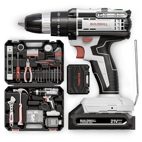 BUILDSKILL Cordless Drill Machine Toolkit - 1.5Ah 21V