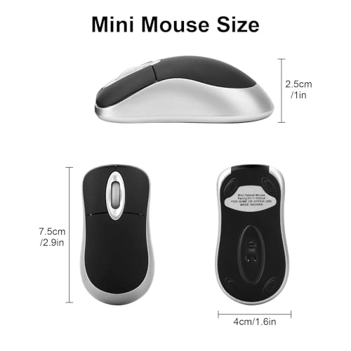 Mini Retractable Cable Mouse - USB Wired Pack