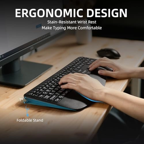 Large Print Backlit Wireless Keyboard - Wireless