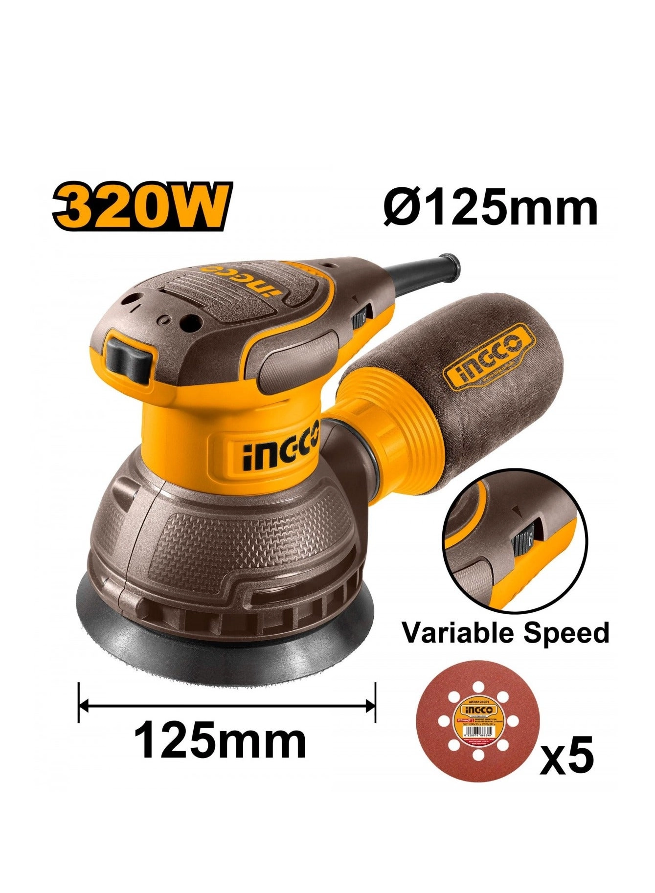 Rotary Sander - 320W Variable Speed