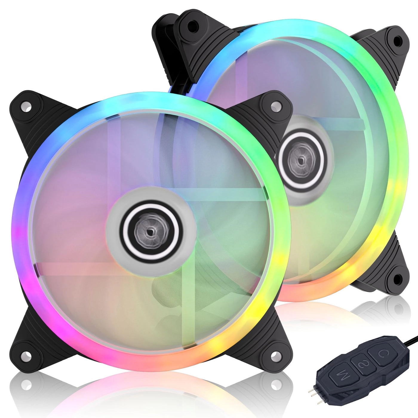 DS leddess Computer Case Cooling Fan - 2Pack 120MM