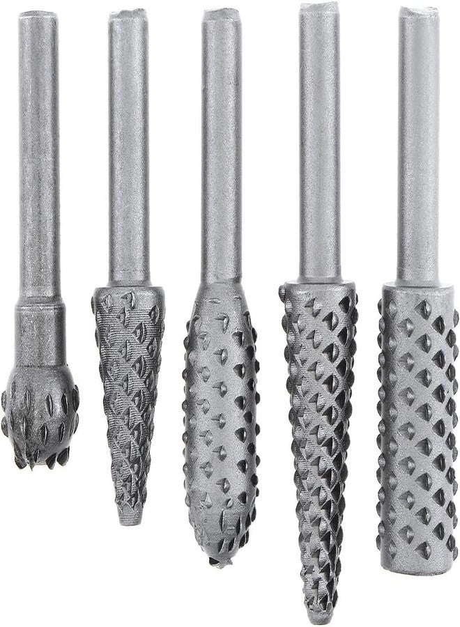 Rotary Burr Rasp - Carbon 5Pcs 1/4 Inch Shank