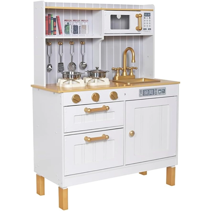 Kids Wooden Kitchen Toys Pretend Play Toyset (5551007-W10C822B)