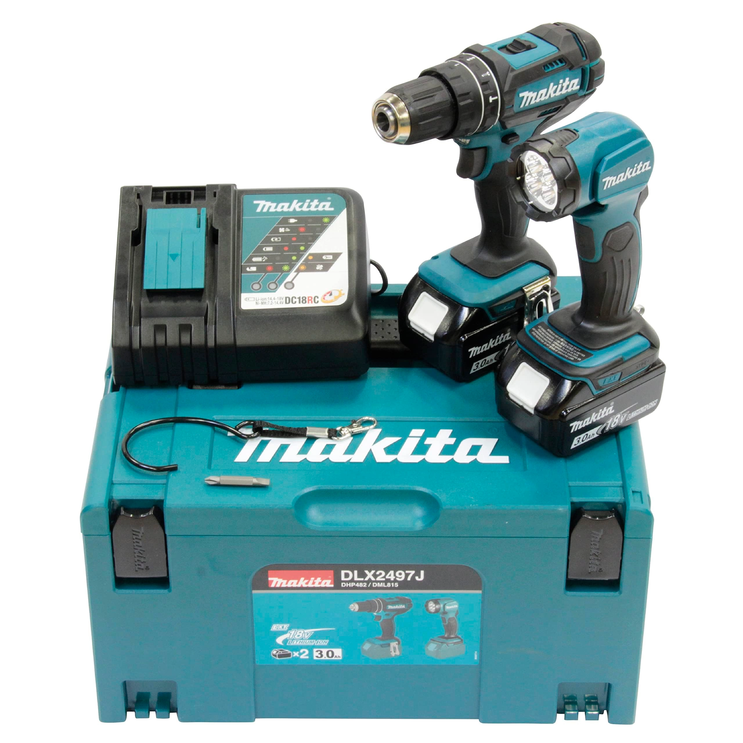 Makita Werkzeug GmbH DHP482 - 18V 3.0Ah + DML815