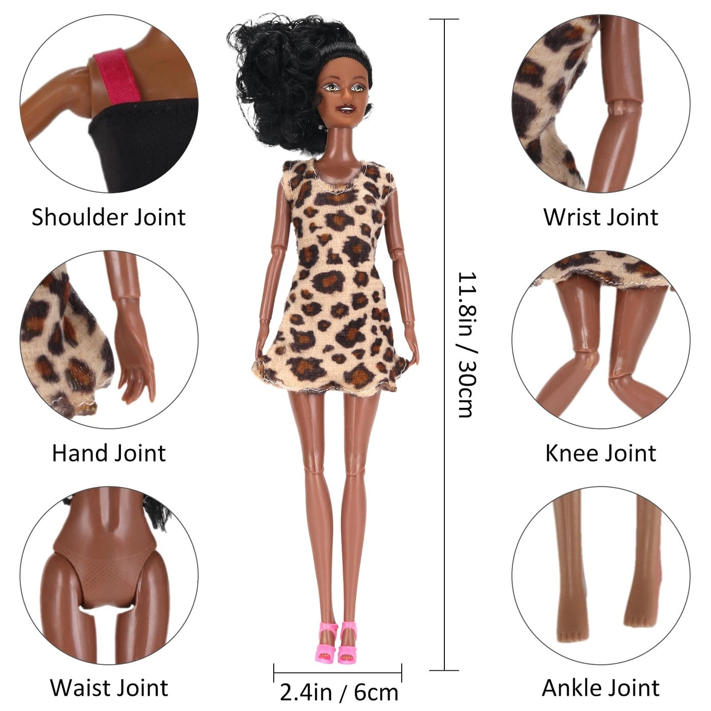 Toy Doll Playset - 11.8" 12 Piece African American Black Variety Pack