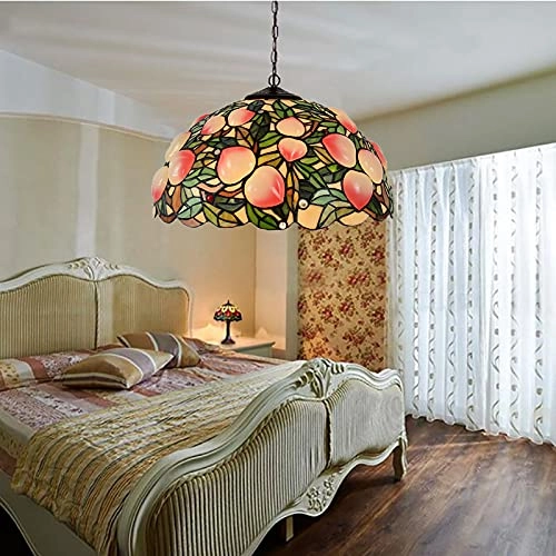 Tiffany Round Chandelier - E27 Colored Peach 30*19cm