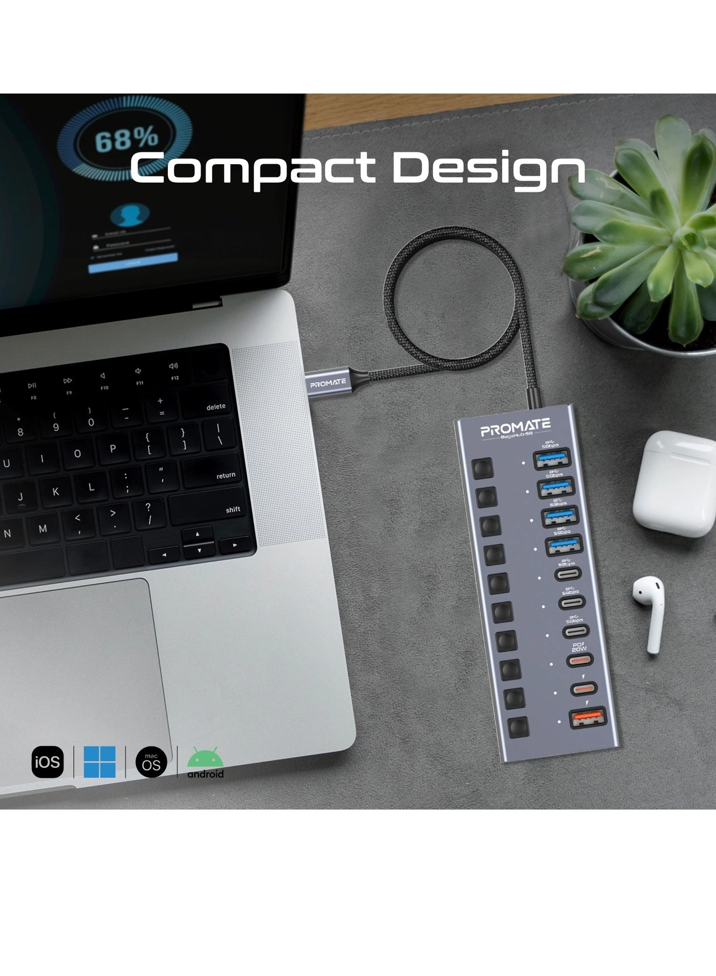 GegaHub-5G - 10 In 1 20W USB-C PD