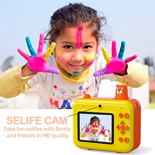 PRINTY - 1080P HD Instant Print Camera 32GB Yellow Selfie