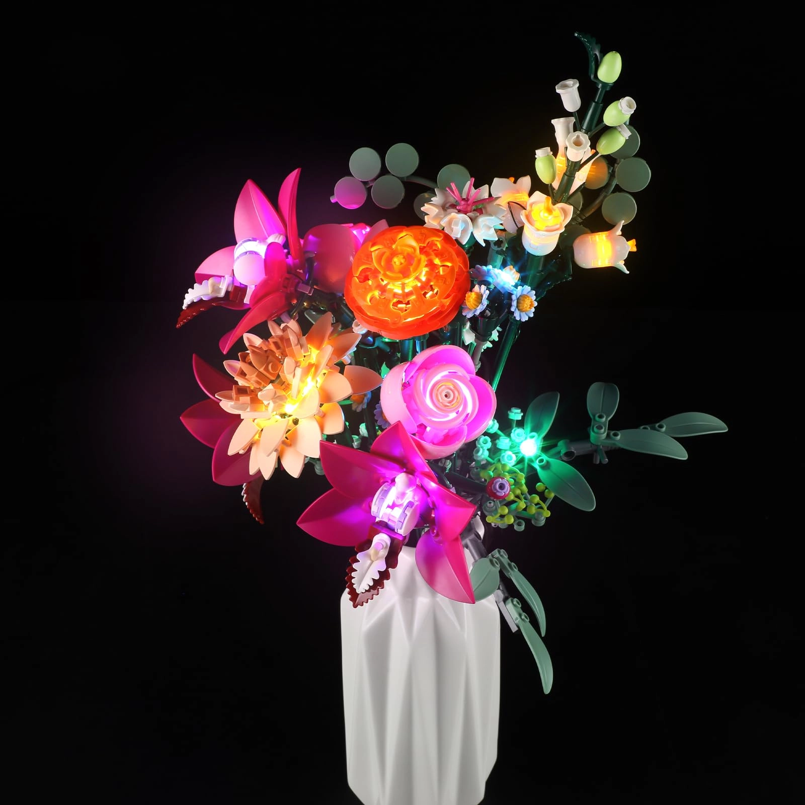 YEABRICKS LED Light - 10342 Pretty Pink Flower Bouquet