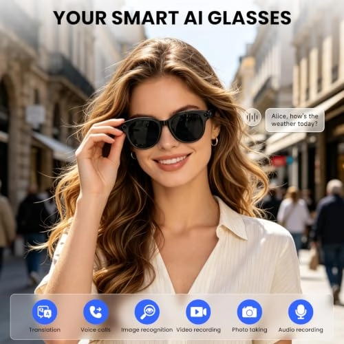 smart Glasses - Black 1 Centimeters Activity Tracker