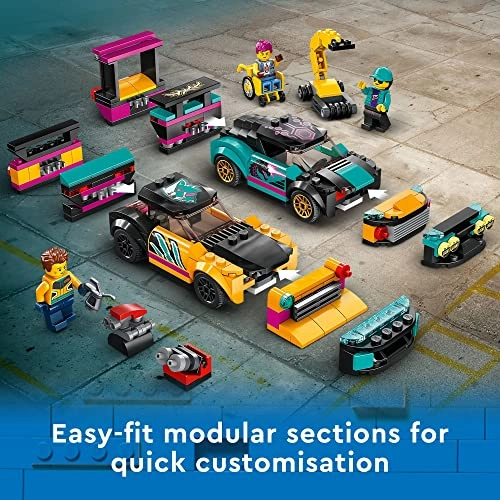 City Custom Car Garage (60389) - 2 Customisable Cars 4 Minifigures