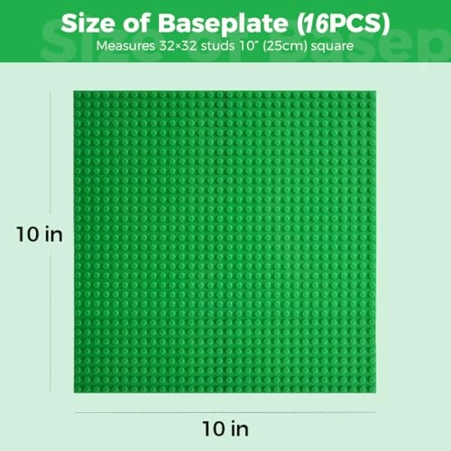 Classic Baseplates - 16 pcs Building Plates