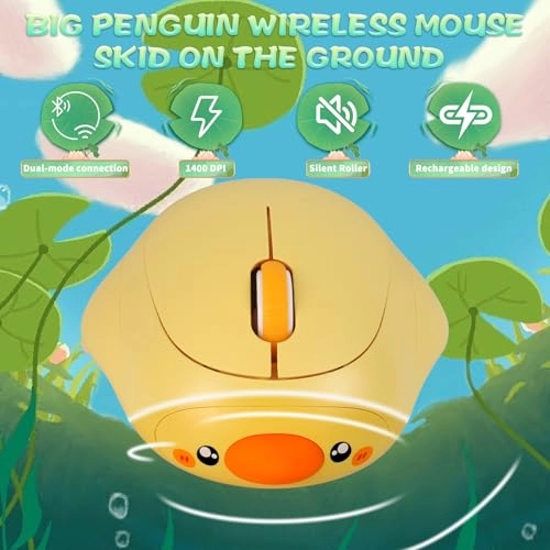 Cute Penguin Bluetooth Wireless Mouse - USB